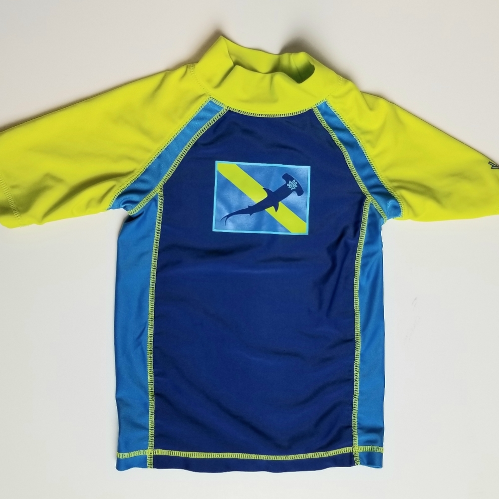 UVSKINS NEON HAMMERHEAD SHARK RASHGUARD SWIM TOP